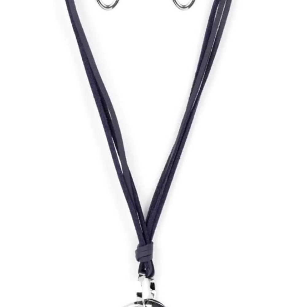 Silver Pendant on Black Cord Necklace